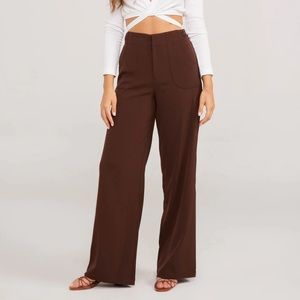 Dark Brown Trousers Backyard Roses